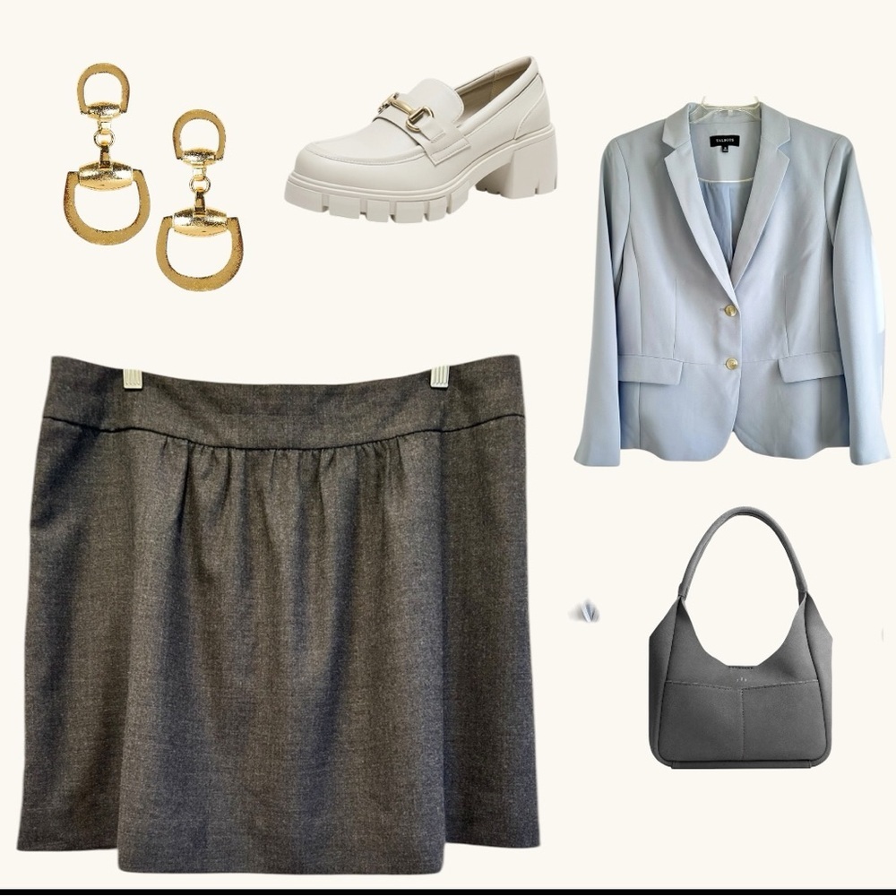 J.CREW Wool Blend Skirt – Gray Size 14
